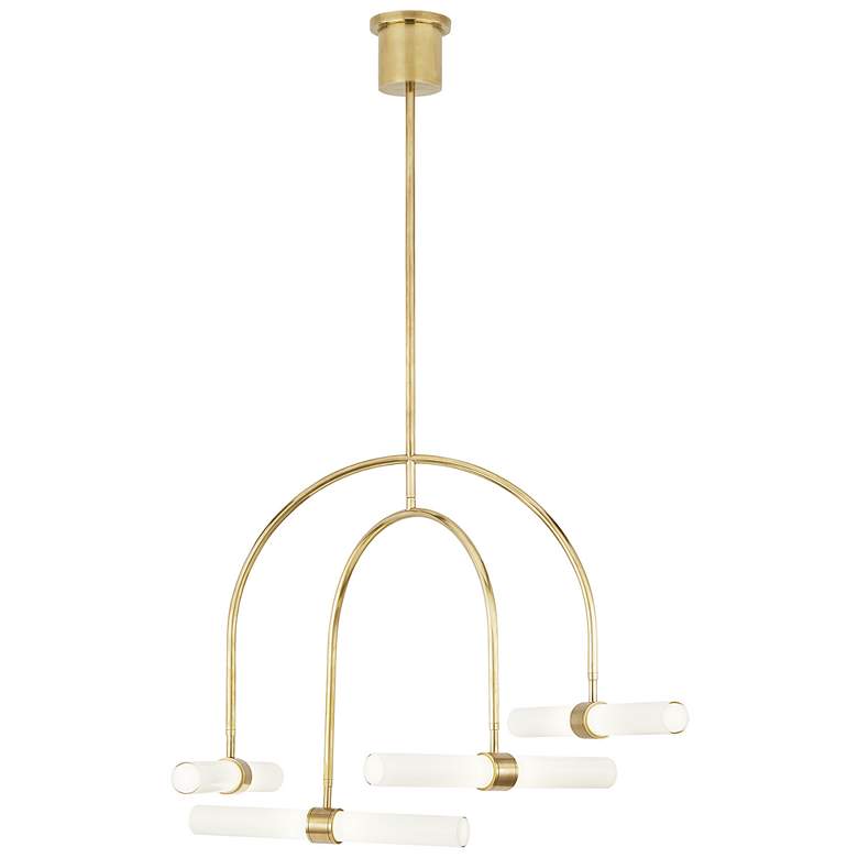 Image 2 Visual Comfort Calumn 27 3/4"W Natural Brass LED Chandelier