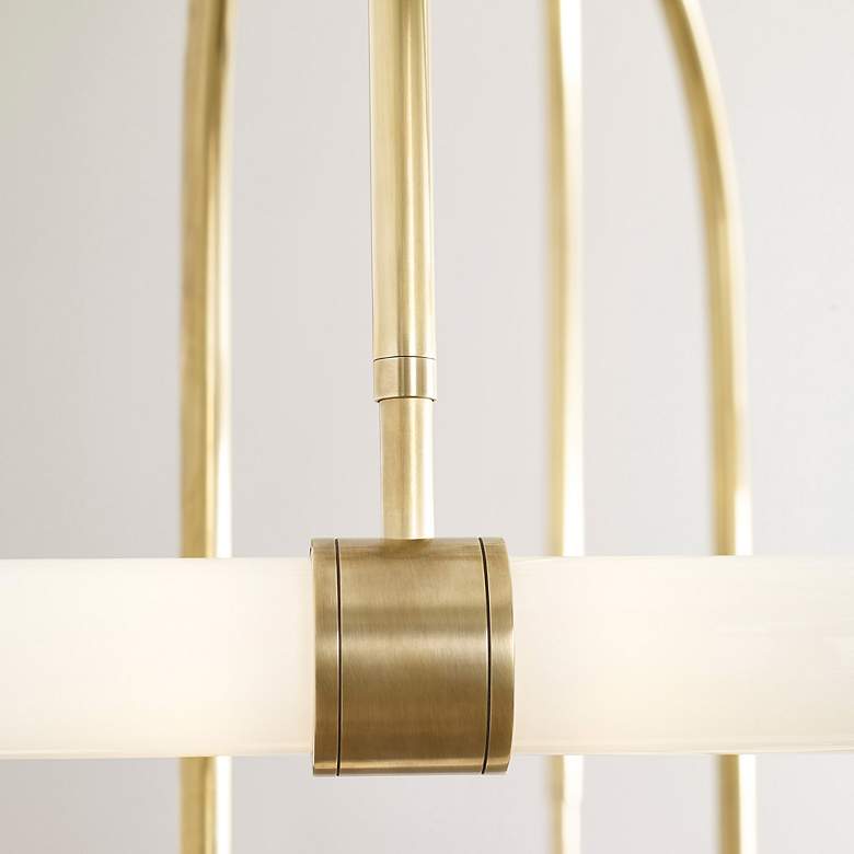 Image 4 Visual Comfort Calumn 27 3/4"W Natural Brass LED Chandelier more views
