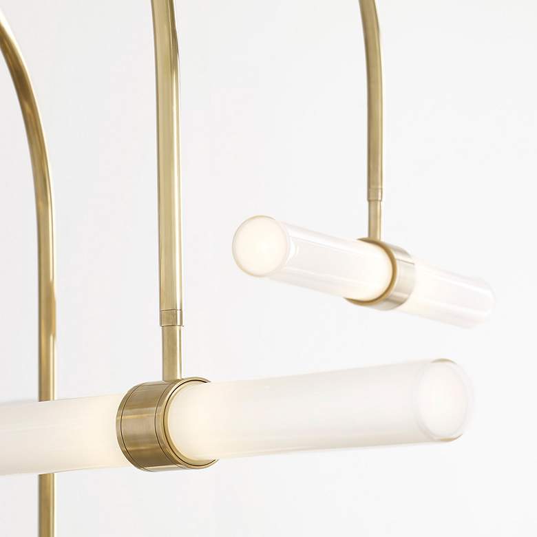 Image 5 Visual Comfort Calumn 27 3/4"W Natural Brass LED Chandelier more views