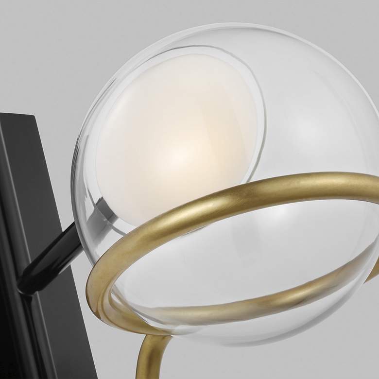 Image 4 Visual Comfort Crosby 18"H Black and Brass LED Wall Sconce more views