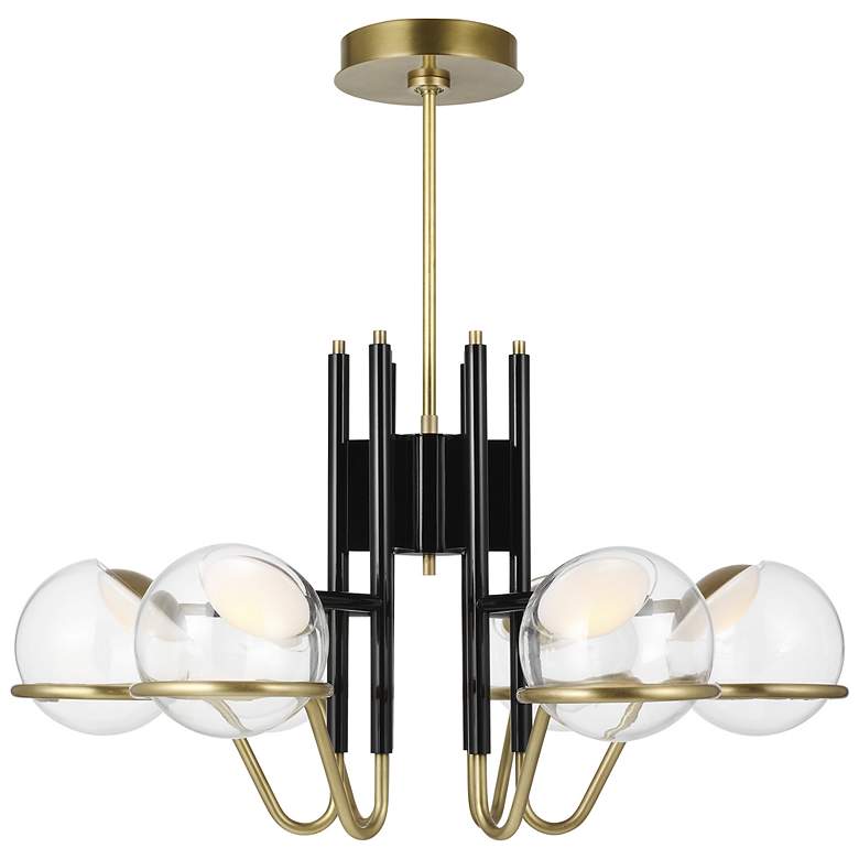 Image 1 Visual Comfort Crosby 29 1/2"W Black and Brass Chandelier