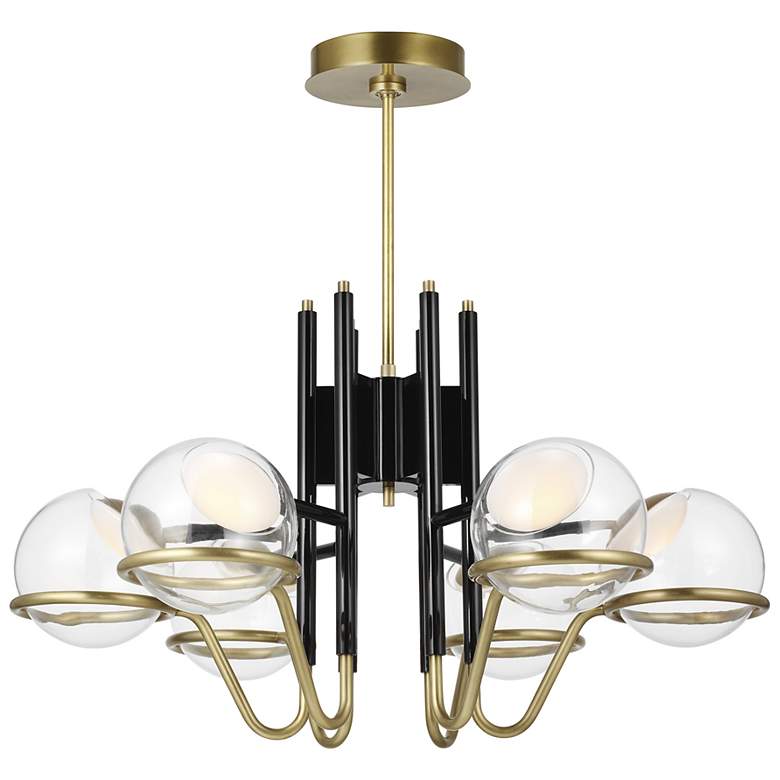Image 2 Visual Comfort Crosby 29 1/2"W Black and Brass Chandelier more views