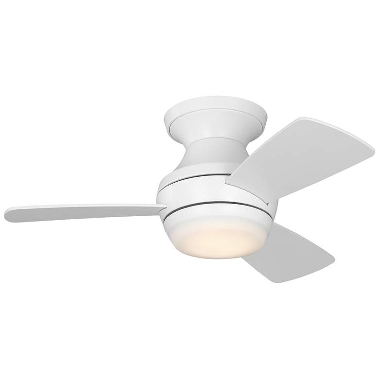 Image 1 Visual Comfort Fan Collection Ikon 32 Hugger LED Array White Fan