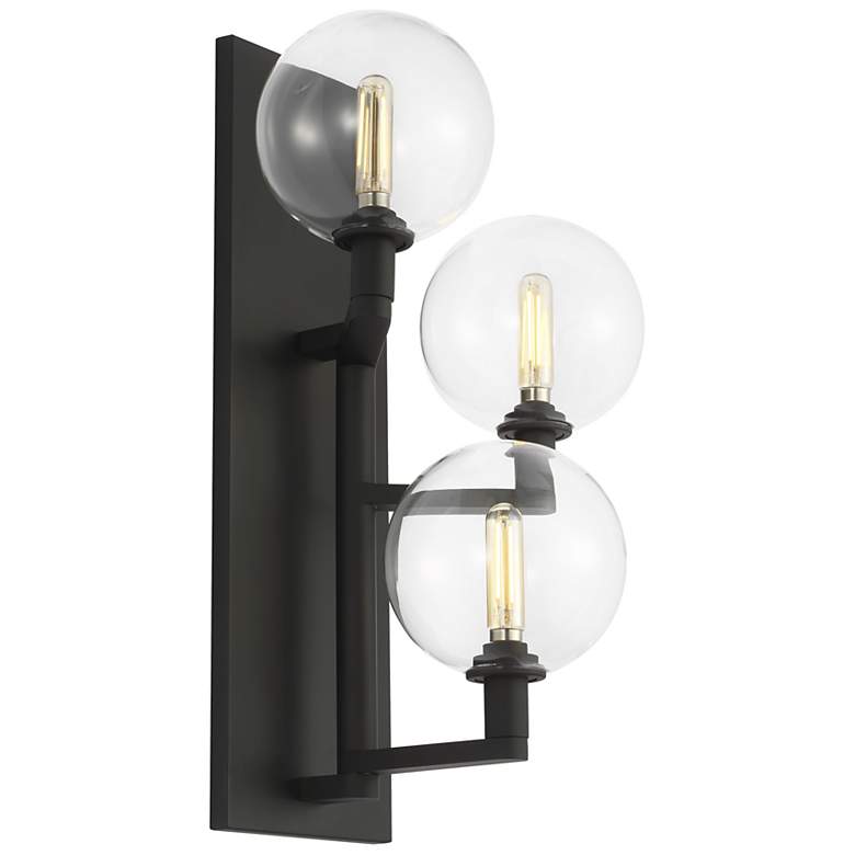 Image 2 Visual Comfort Gambit 17 1/2"H Black Pivoting Arms 3-Light Wall Sconce more views