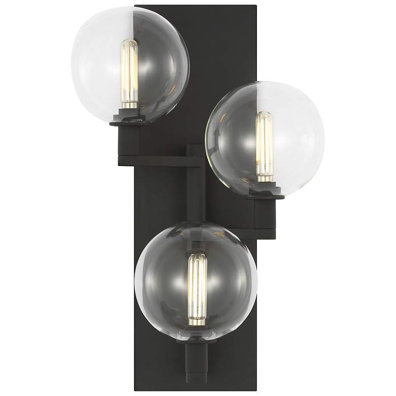 Image 1 Visual Comfort Gambit 17 1/2"H Black Pivoting Arms 3-Light Wall Sconce