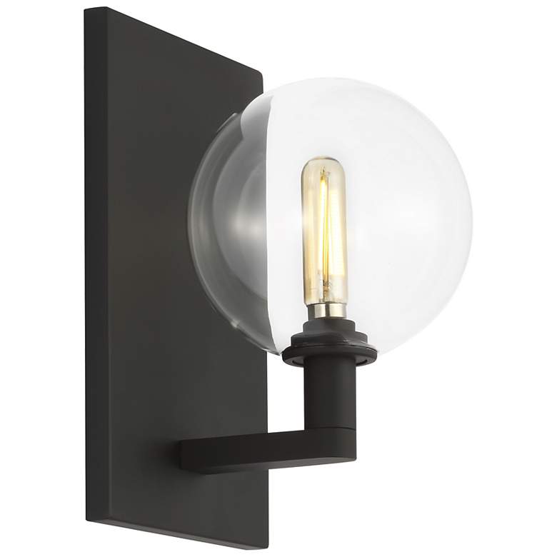 Image 2 Visual Comfort Gambit 9"H Black Single Light Nightshade Wall Sconce more views