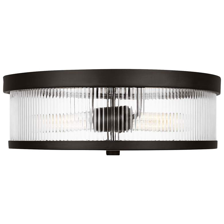 Image 1 Visual Comfort Geneva 14"W Aged Iron 2-Light Ceiling Light