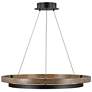 3_Visual Comfort Grace 30" Matte Black Weathered Oak Wood LED Chandelier
