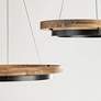 4_Visual Comfort Grace 30" Matte Black Weathered Oak Wood LED Chandelier more views