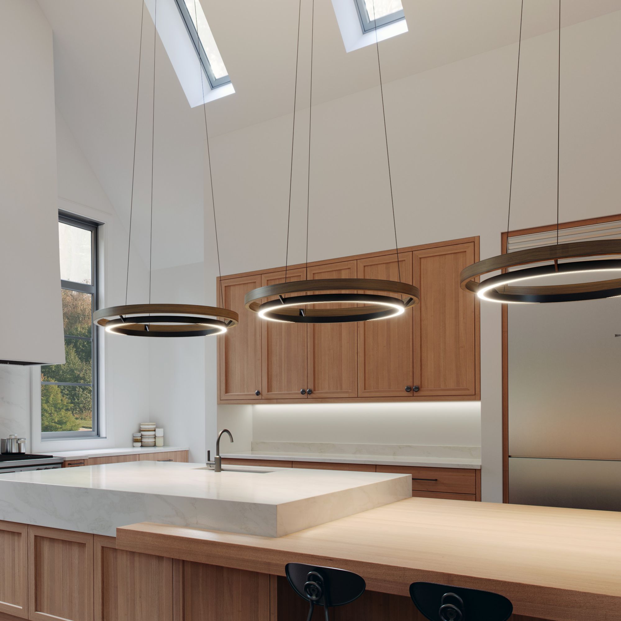 Visual Comfort Grace 36" Weathered Oak LED Pendant Light