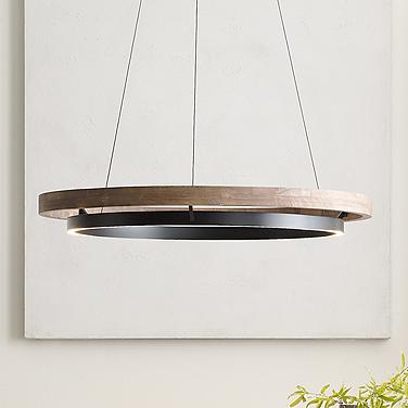 Visual Comfort Grace 36" Weathered Oak LED Pendant Light