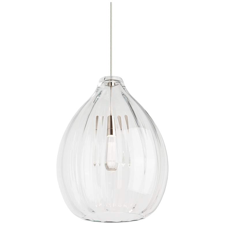 Image 2 Visual Comfort Harper 16 3/4" Clear Glass Satin Nickel Pendant Light