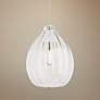 1_Visual Comfort Harper 16 3/4" Clear Glass Satin Nickel Pendant Light