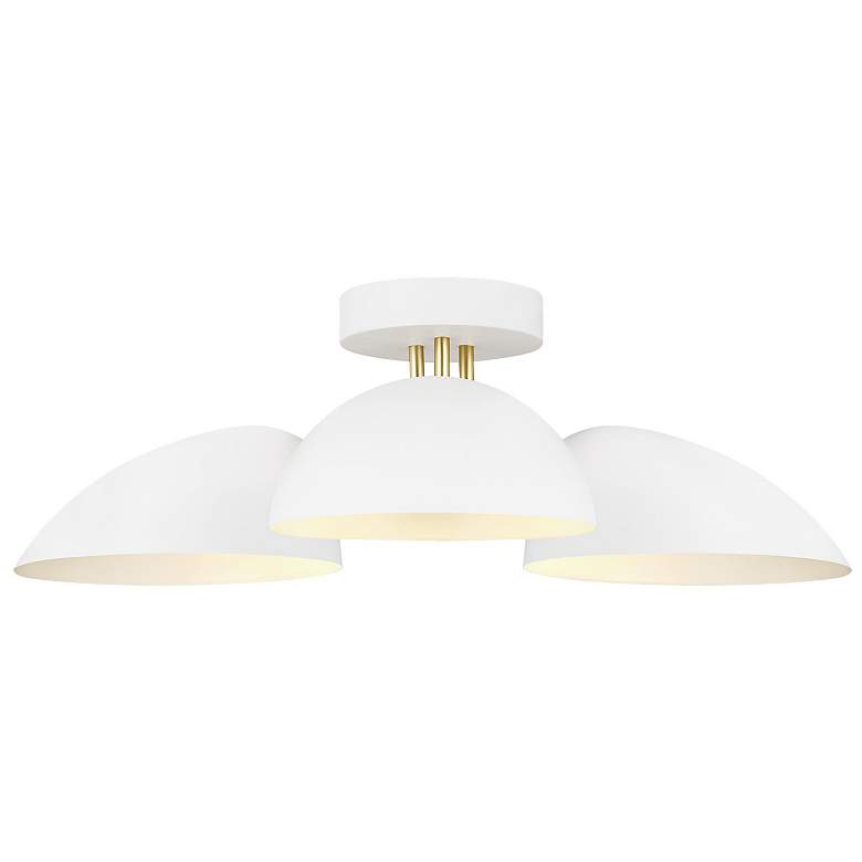 Image 2 Visual Comfort Jane 24"W Matte White 3-Light Ceiling Light more views