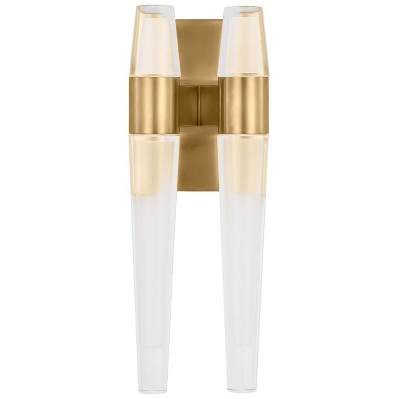 Image 1 Visual Comfort Lassell 10 3/4" High Brass Double LED Sconce