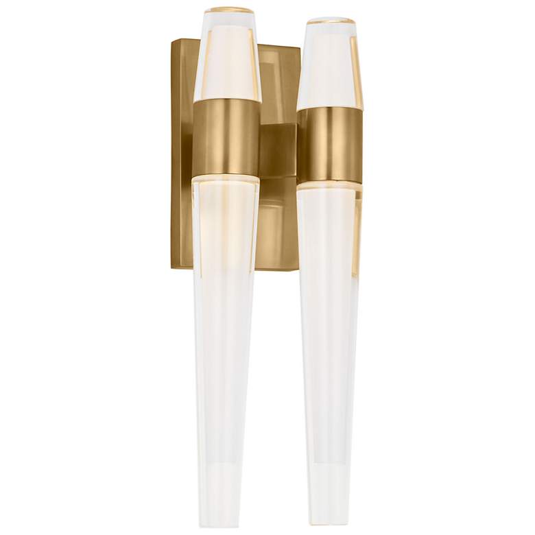 Image 2 Visual Comfort Lassell 10 3/4" High Brass Double LED Sconce more views