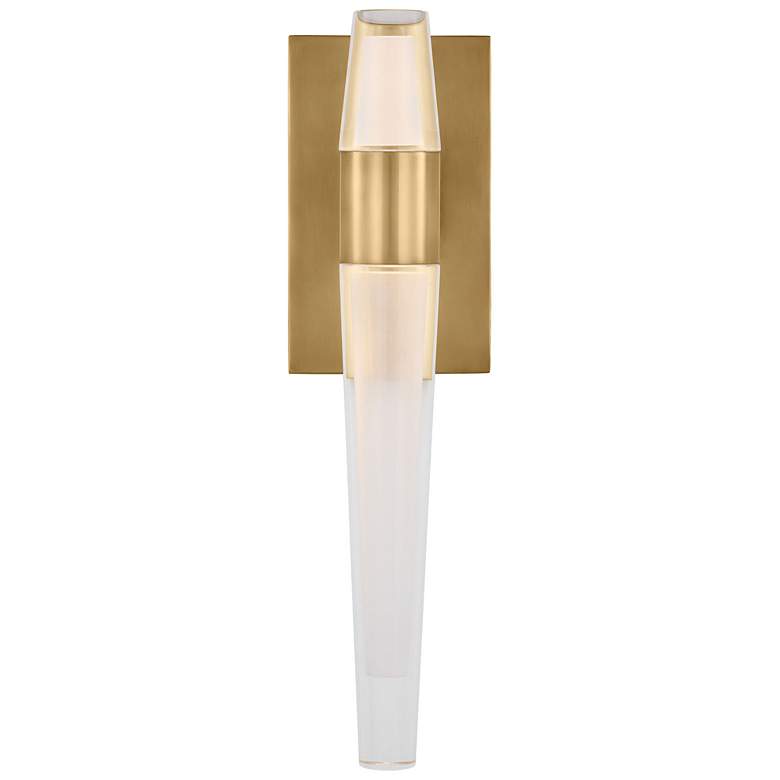 Image 1 Visual Comfort Lassell 10 3/4"W Brass LED Sconce w/ Crystal