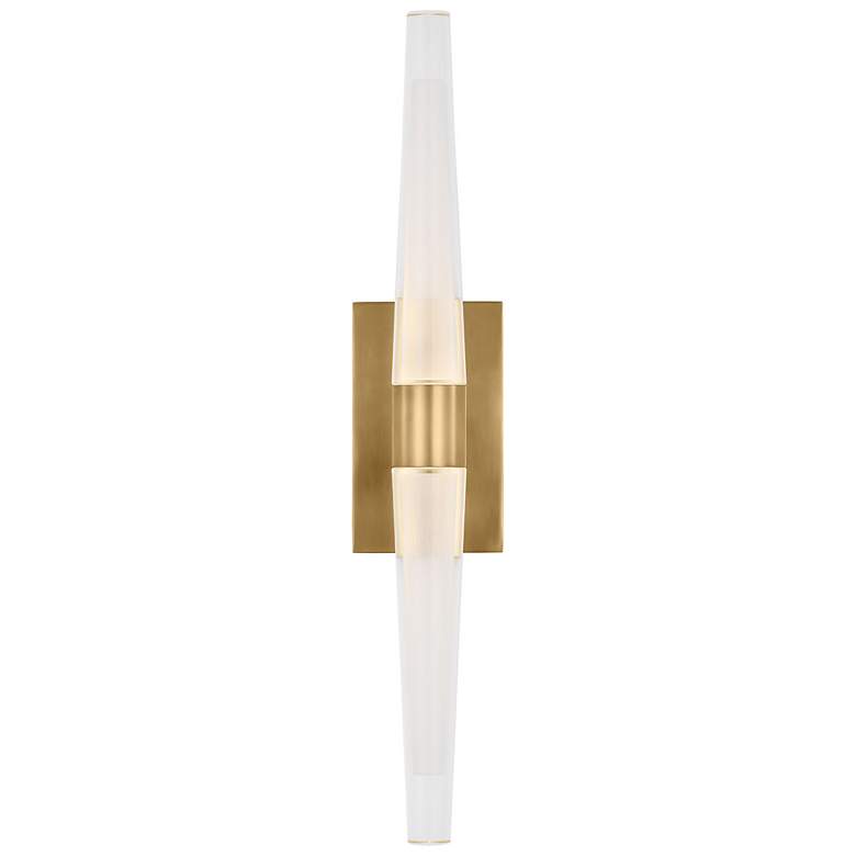 Image 1 Visual Comfort Lassell 16"H Brass and Etched Crystal Sconce