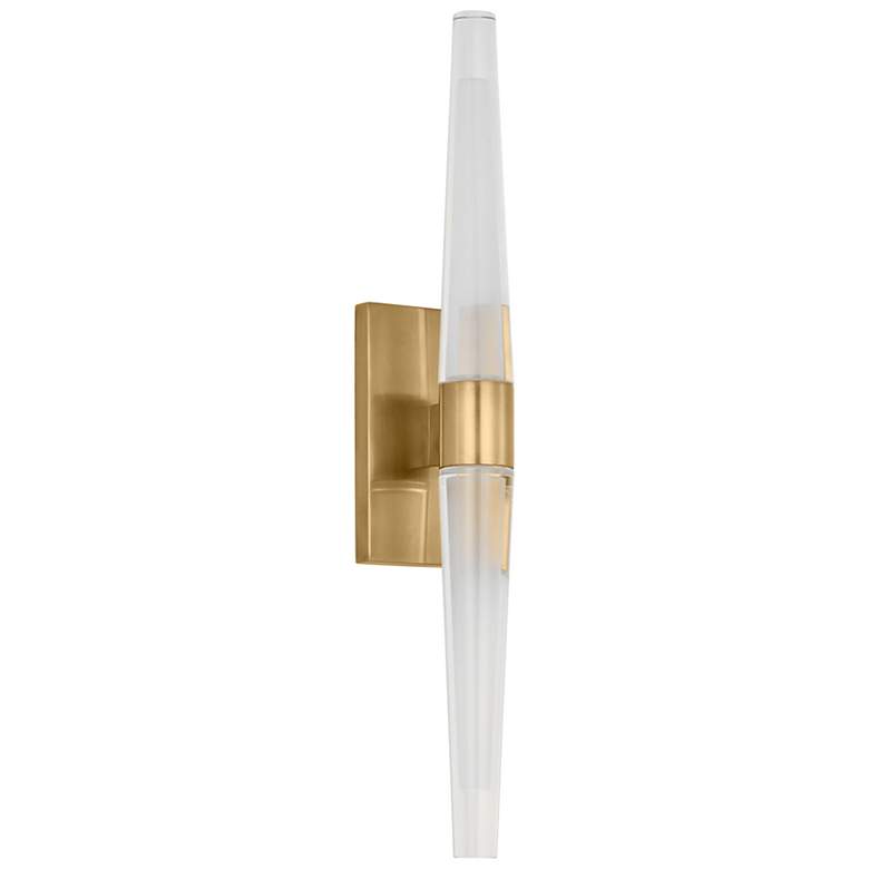 Image 3 Visual Comfort Lassell 16"H Brass and Etched Crystal Sconce more views