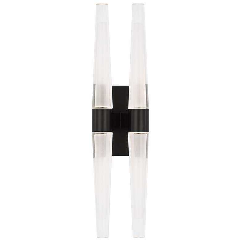 Image 1 Visual Comfort Lassell 16"H Bronze and Crystal LED Sconce