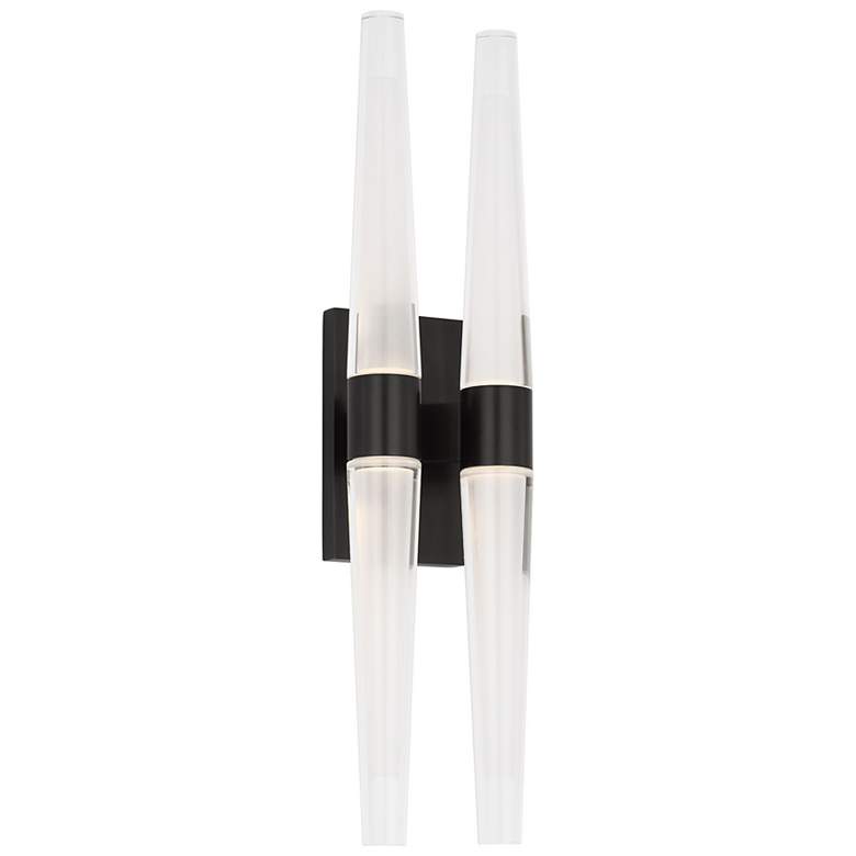 Image 2 Visual Comfort Lassell 16"H Bronze and Crystal LED Sconce more views