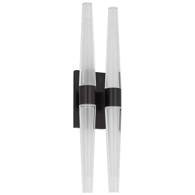 Image 3 Visual Comfort Lassell 16"H Bronze and Crystal LED Sconce more views