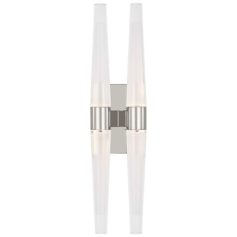 Image 1 Visual Comfort Lassell 16"H Bronze and Crystal LED Sconce