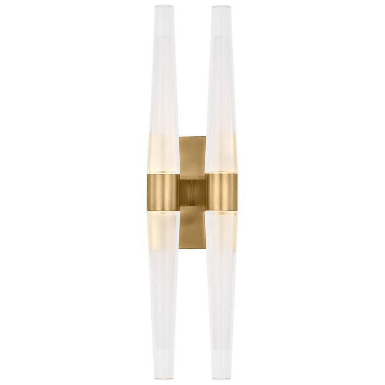 Image 1 Visual Comfort Lassell 16"H Bronze and Crystal LED Sconce