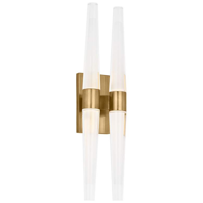Image 2 Visual Comfort Lassell 16"H Bronze and Crystal LED Sconce more views