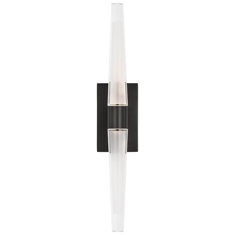 Image 1 Visual Comfort Lassell 16"W Bronze and Crystal LED Sconce