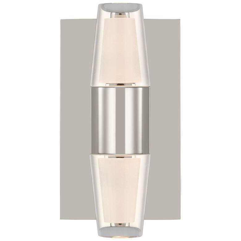 Image 1 Visual Comfort Lassell 5 1/2"W Nickel 2-Light LED Sconce