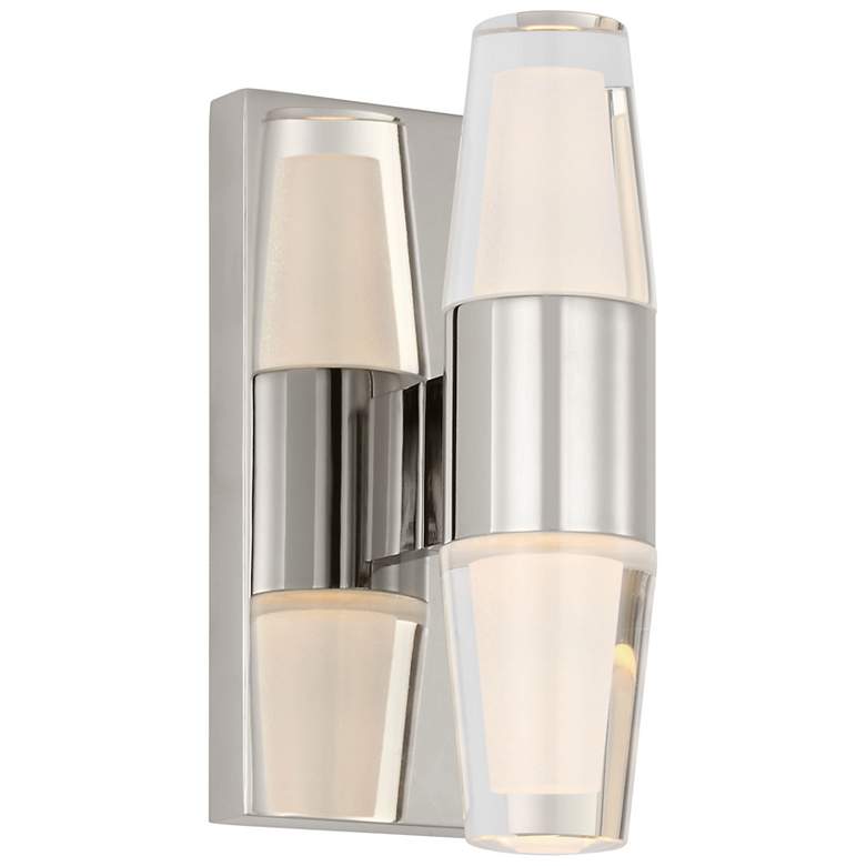 Image 2 Visual Comfort Lassell 5 1/2"W Nickel 2-Light LED Sconce more views