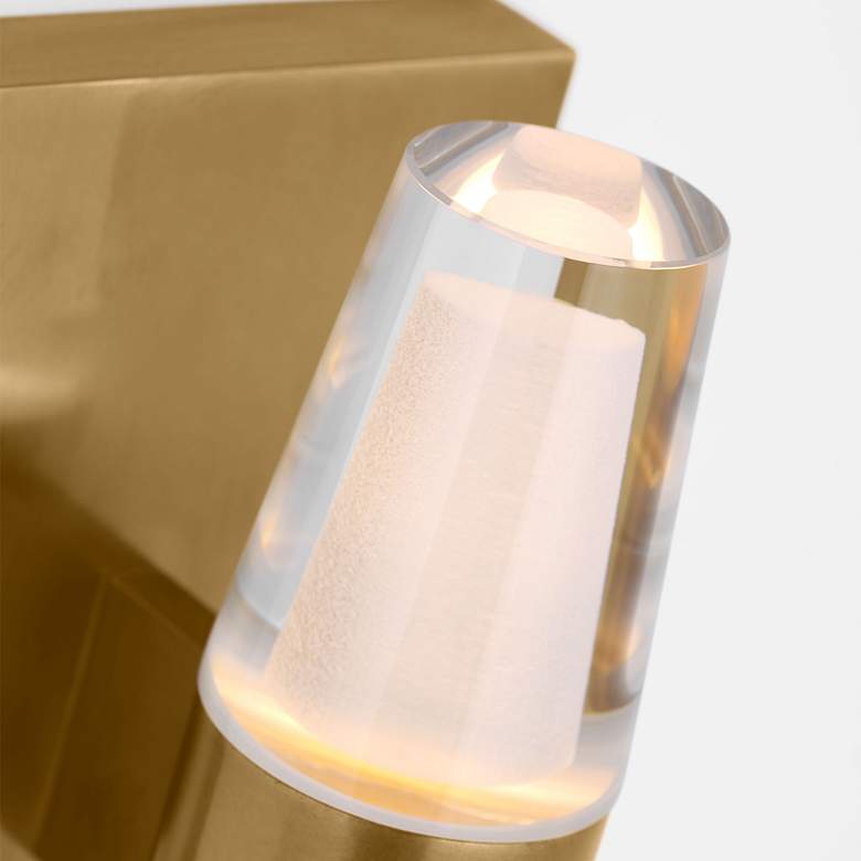 Image 4 Visual Comfort Lassell 5 3/4" Modern Crystal and Brass Wall Sconce more views