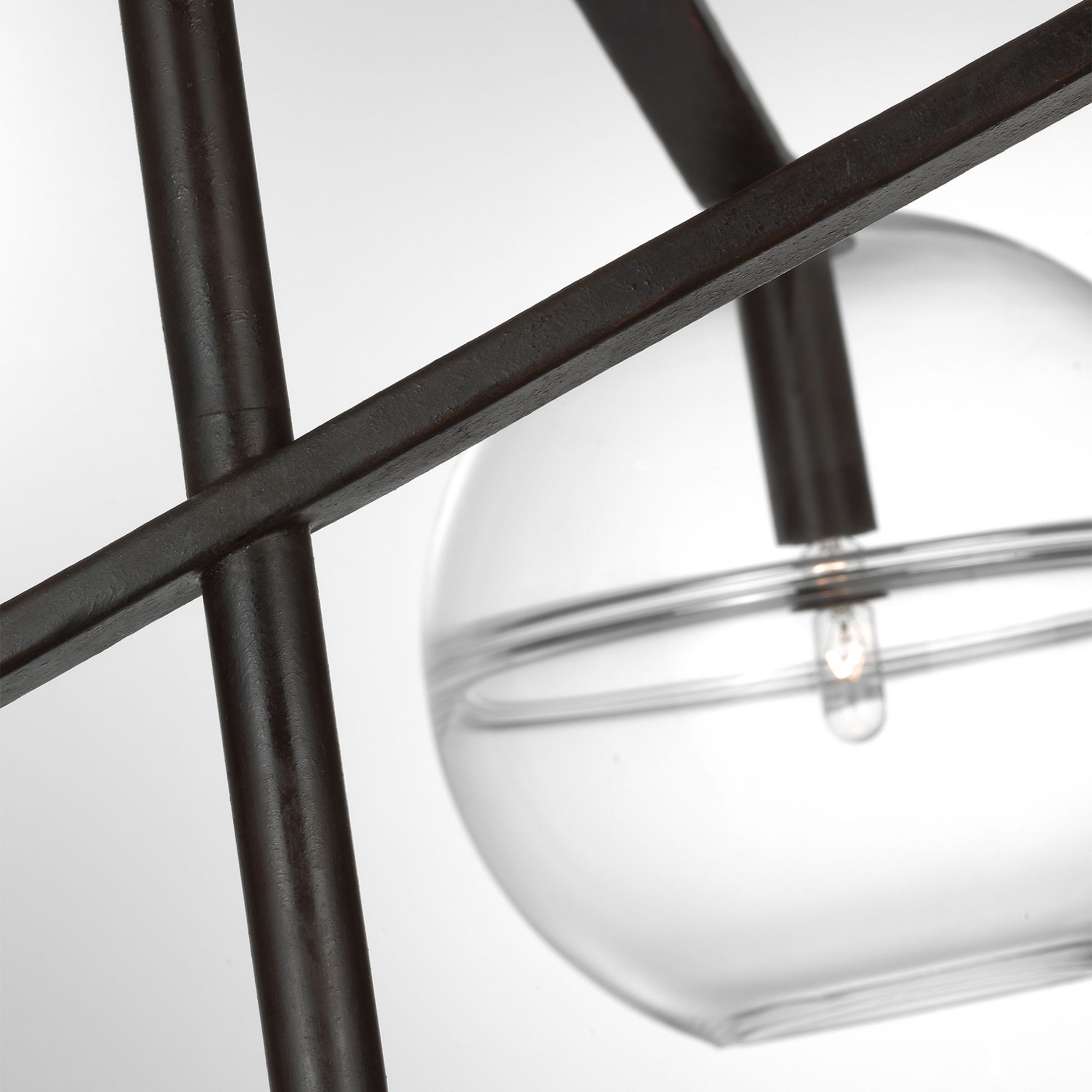 Image 4 Visual Comfort Lowing 56"W Forged Iron 4-Light Chandelier more views