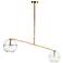Visual Comfort Lowing 58" Wide Antique Brass 2-Light Pendant