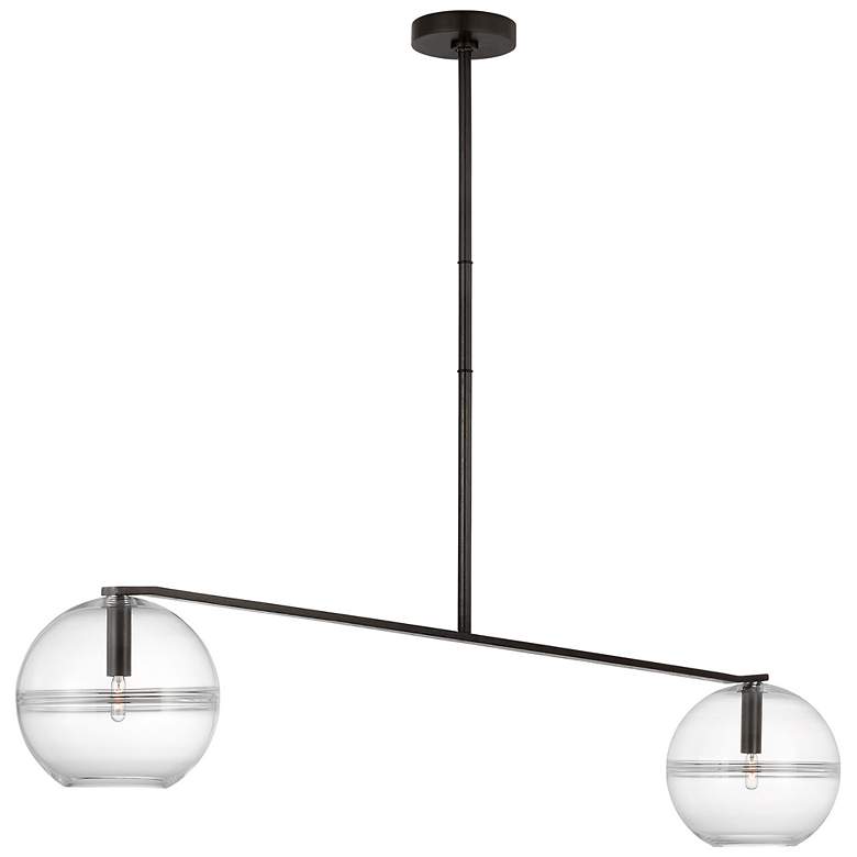 Image 1 Visual Comfort Lowing 58"W Forged Iron 2-Light Pendant