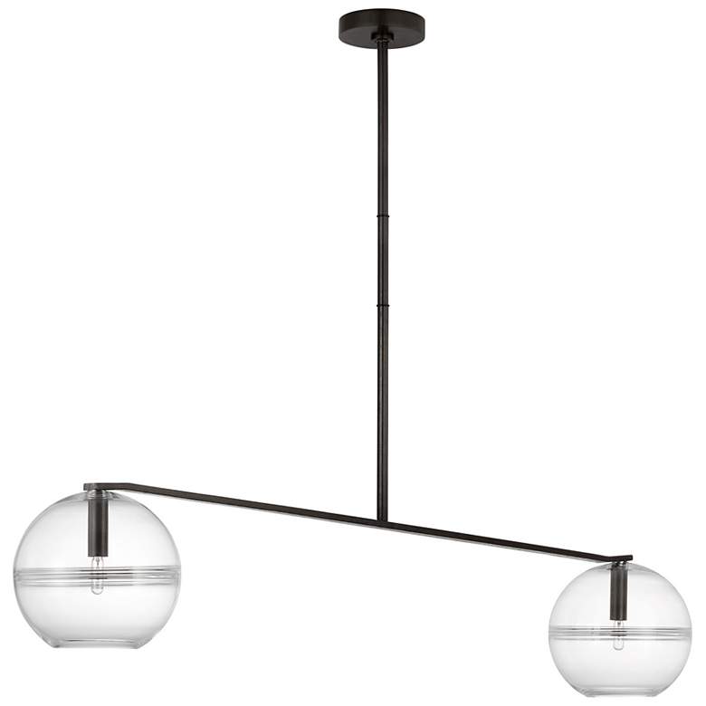 Image 2 Visual Comfort Lowing 58"W Forged Iron 2-Light Pendant more views