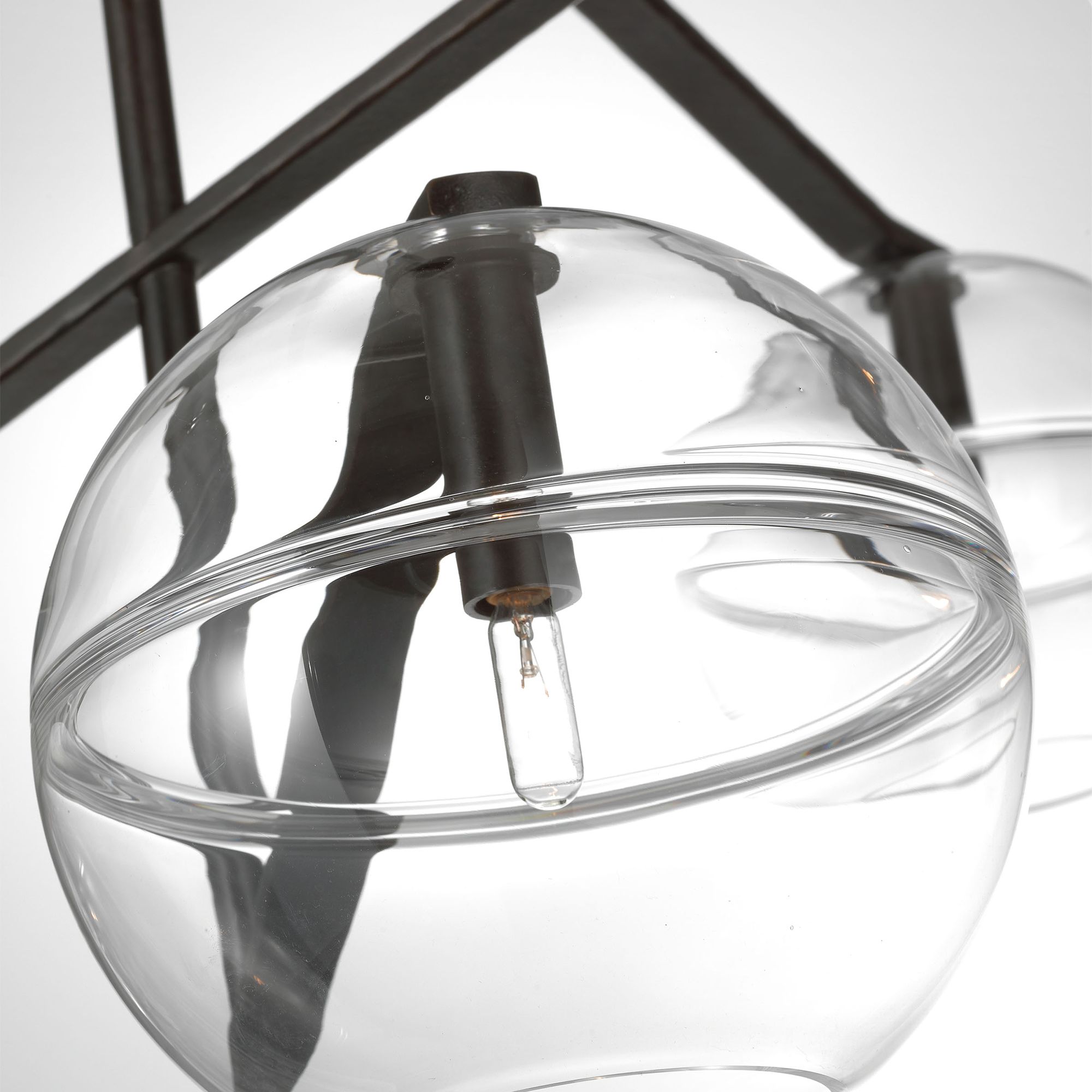 Image 3 Visual Comfort Lowing 58"W Forged Iron 4-Light Chandelier more views