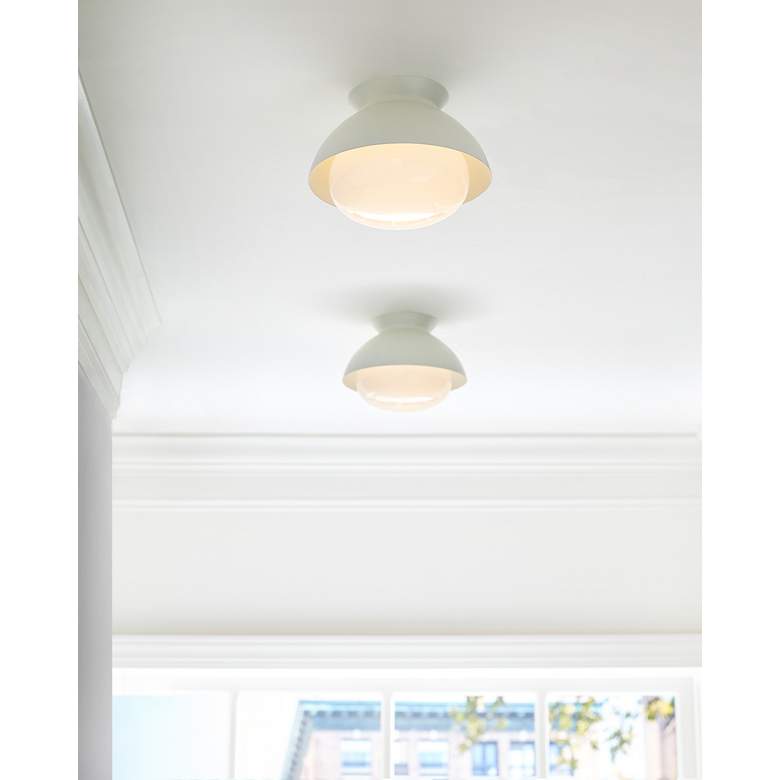 Image 6 Visual Comfort Lucerne 9" Wide Modern Matte White Ceiling Light more views