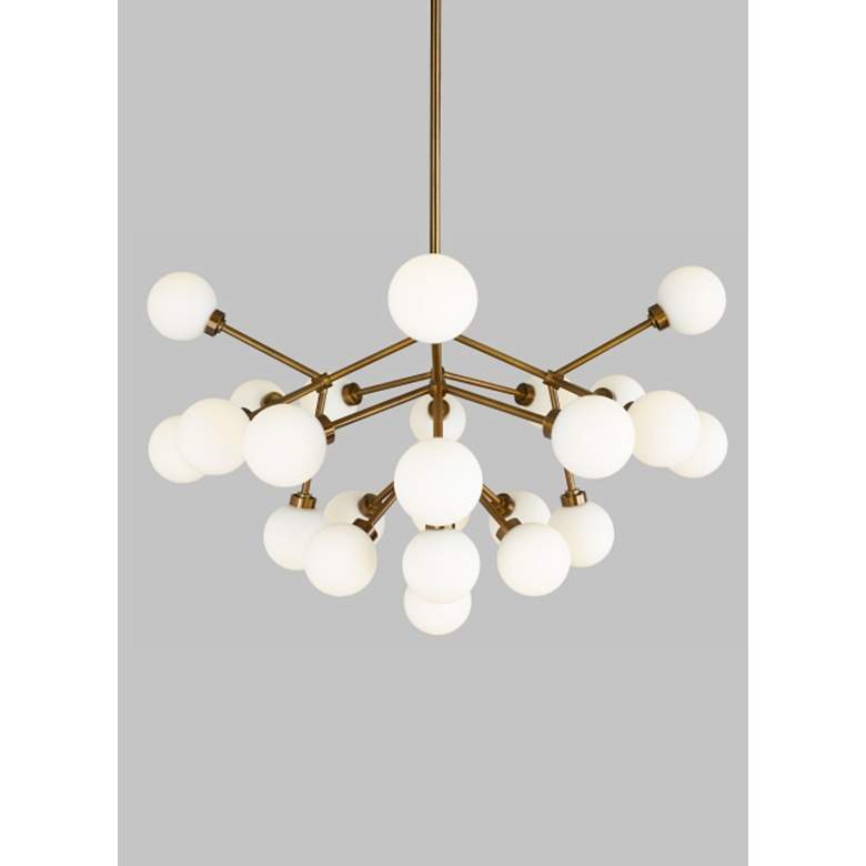 Image 4 Visual Comfort Mara 29"W Aged Brass 25-Light LED Chandelier more views