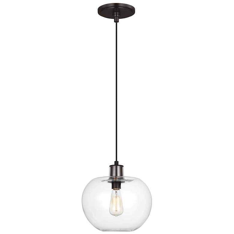 Image 1 Visual Comfort Mela 12 1/2" Wide Aged Iron Pendant Light