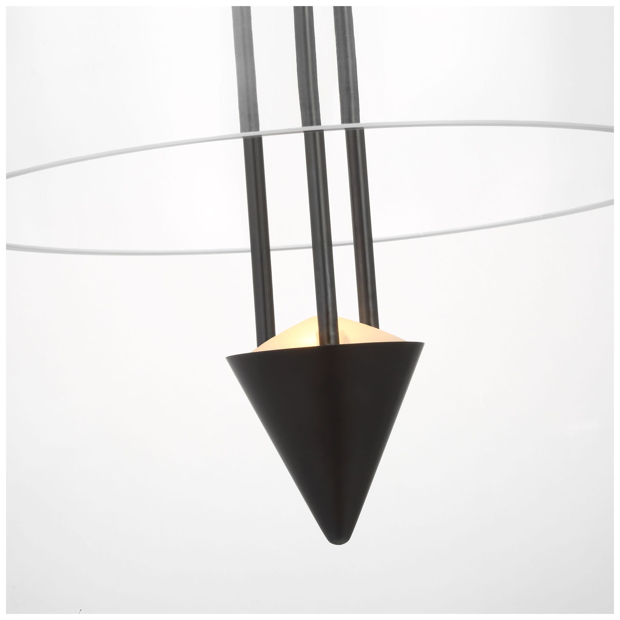 Image 5 Visual Comfort Modern 2700K LED 10 inch Diameter Bronze and Glass Pendant more views