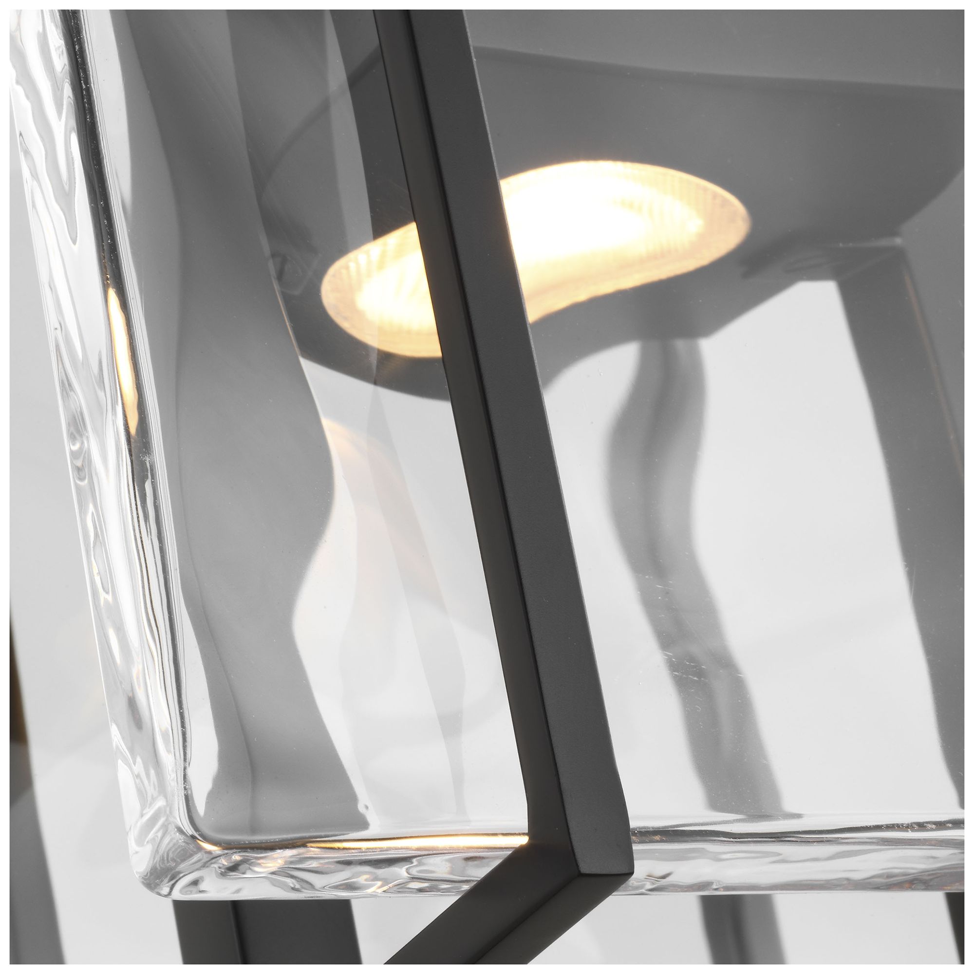 Image 3 Visual Comfort Modern 2700K LED 19 inch Black and Chunky Glass Pendant more views
