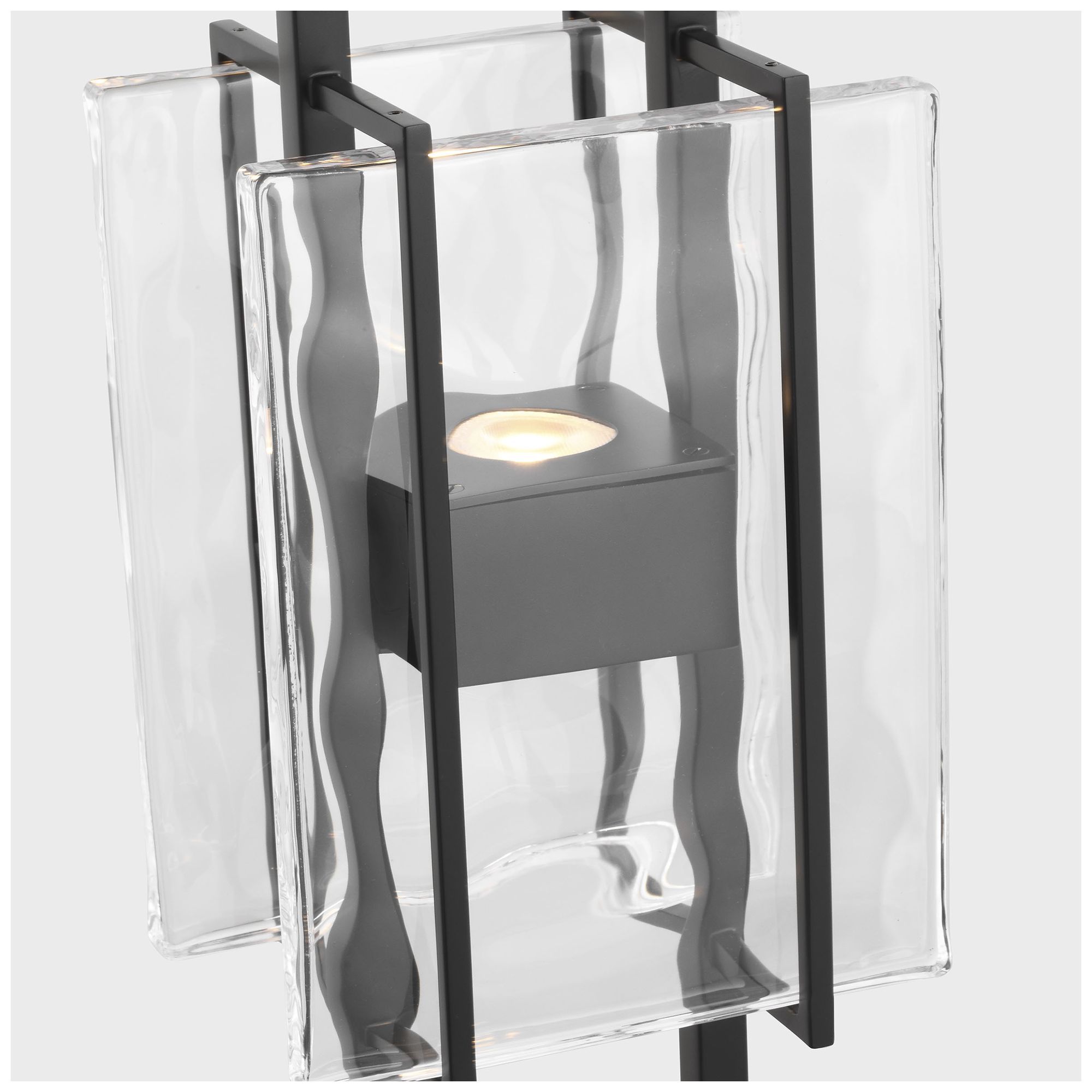 Image 4 Visual Comfort Modern 2700K LED 19 inch Black and Chunky Glass Pendant more views