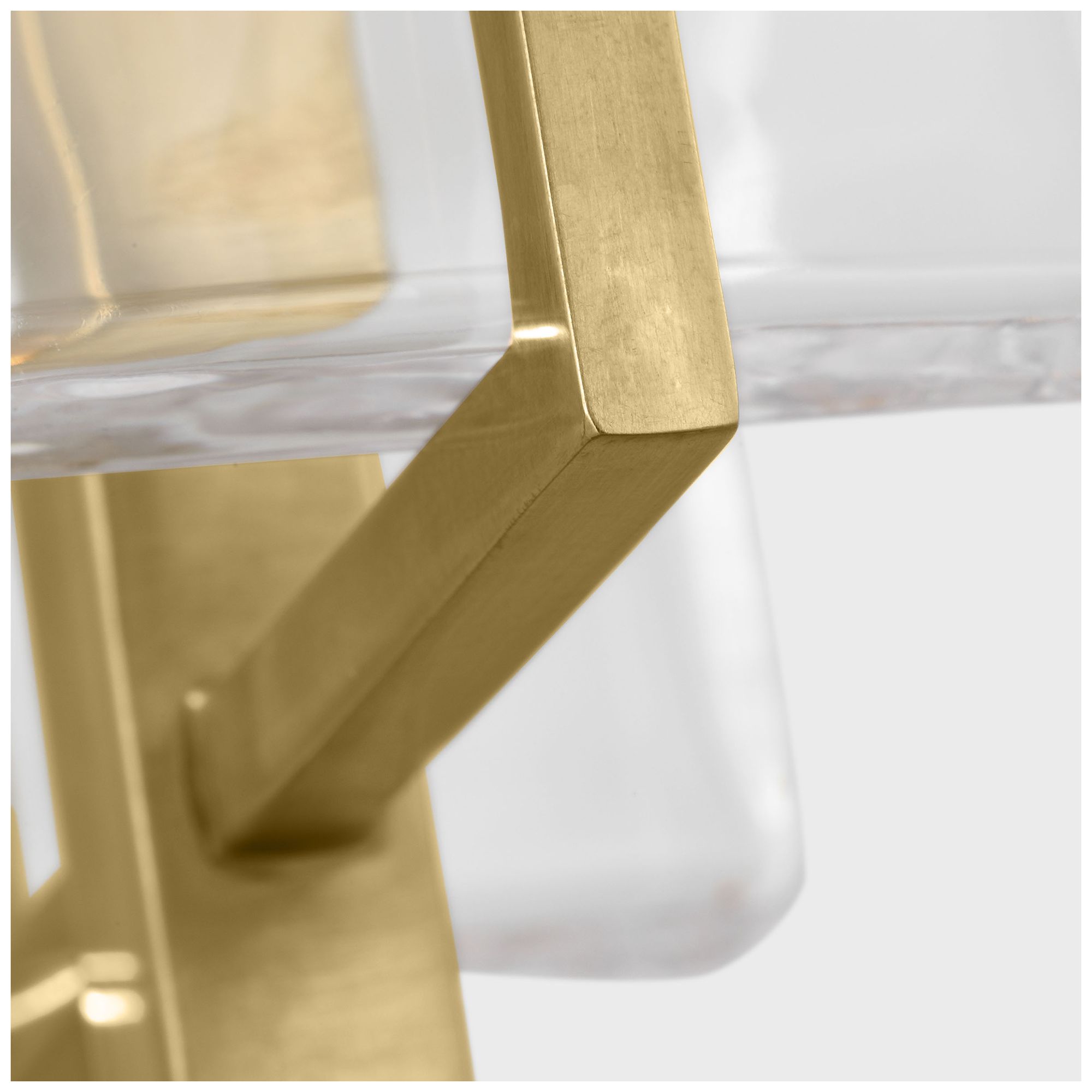 Image 3 Visual Comfort Modern 2700K LED 19 inch Brass and Chunky Glass Pendant more views