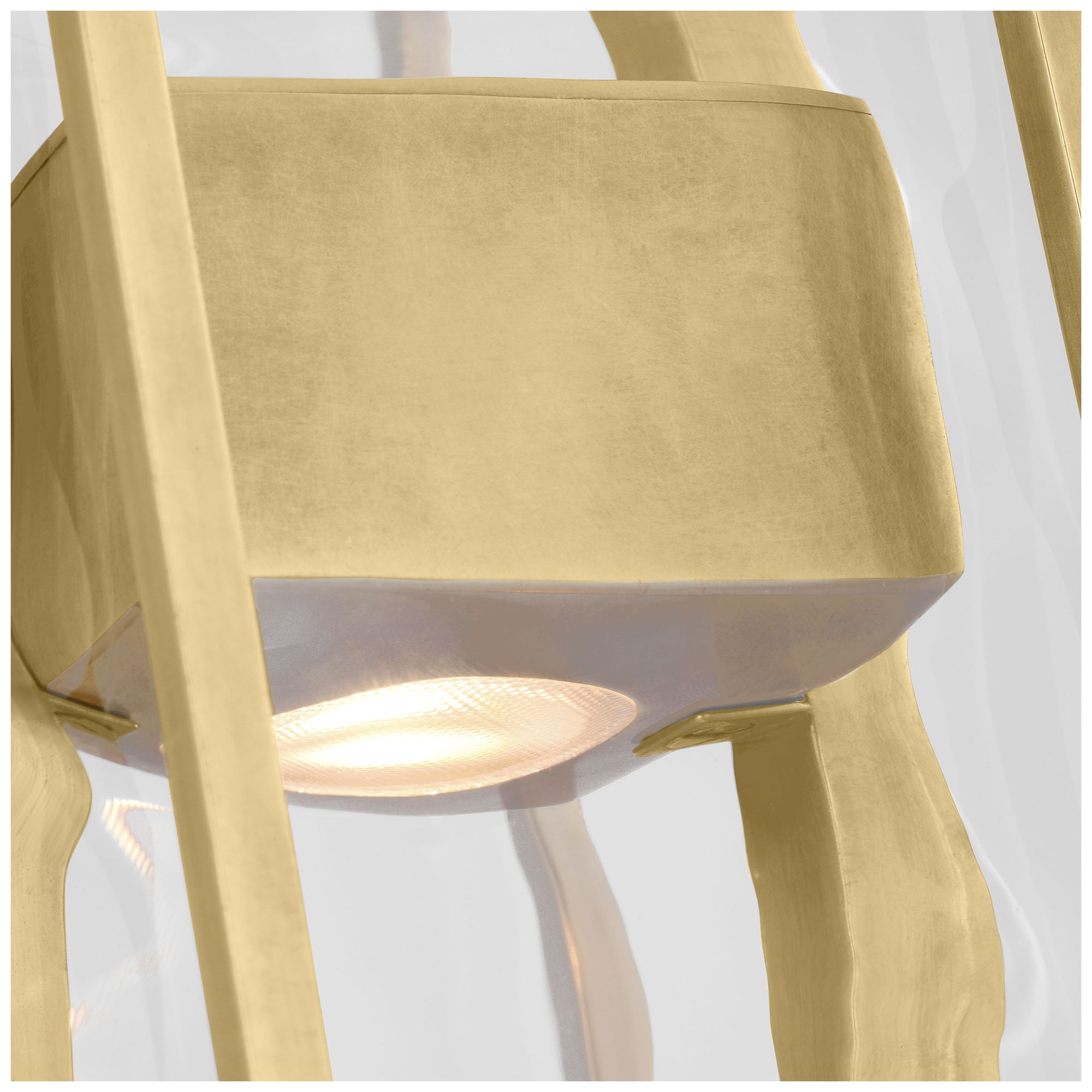 Image 4 Visual Comfort Modern 2700K LED 19 inch Brass and Chunky Glass Pendant more views