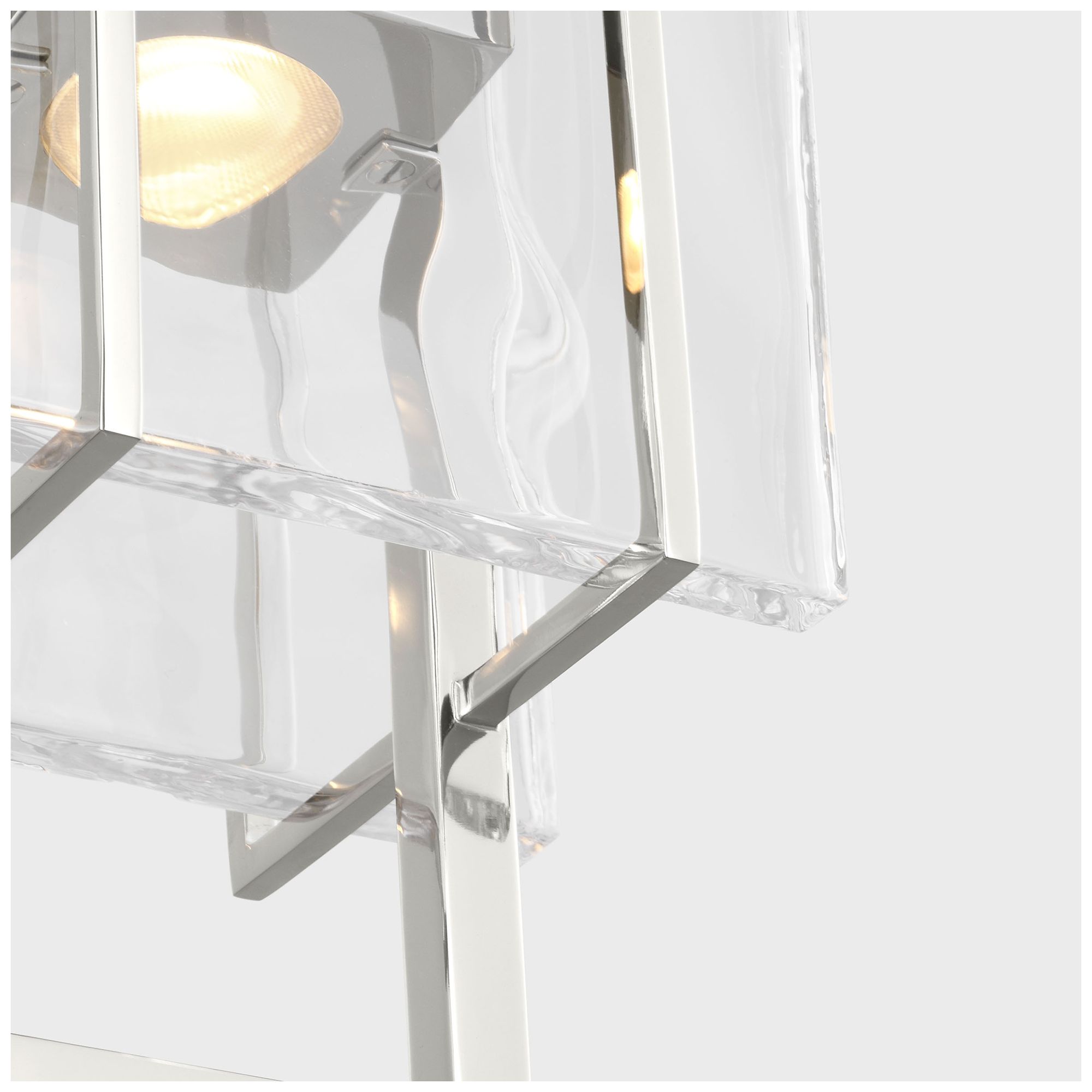 Image 4 Visual Comfort Modern 2700K LED 19 inch Nickel and Chunky Glass Pendant more views