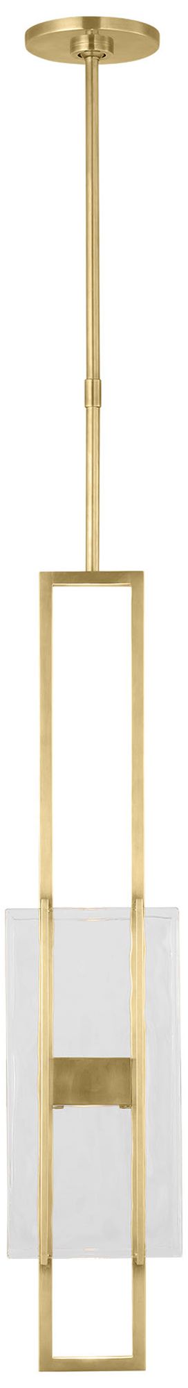 Visual Comfort Modern 2700K LED 28 inch Brass and Chunky Glass Pendant