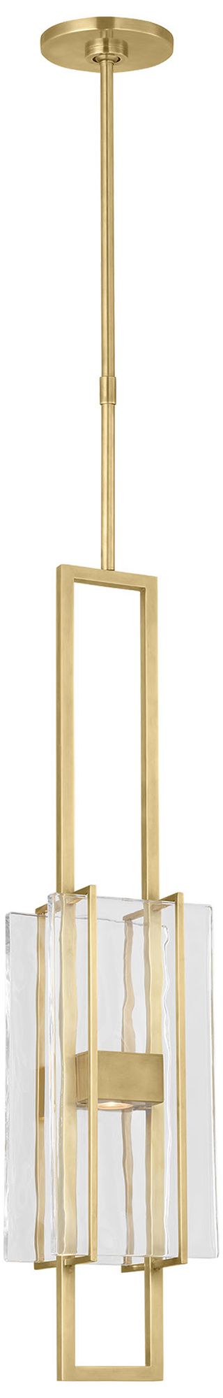 Image 2 Visual Comfort Modern 2700K LED 28 inch Brass and Chunky Glass Pendant more views