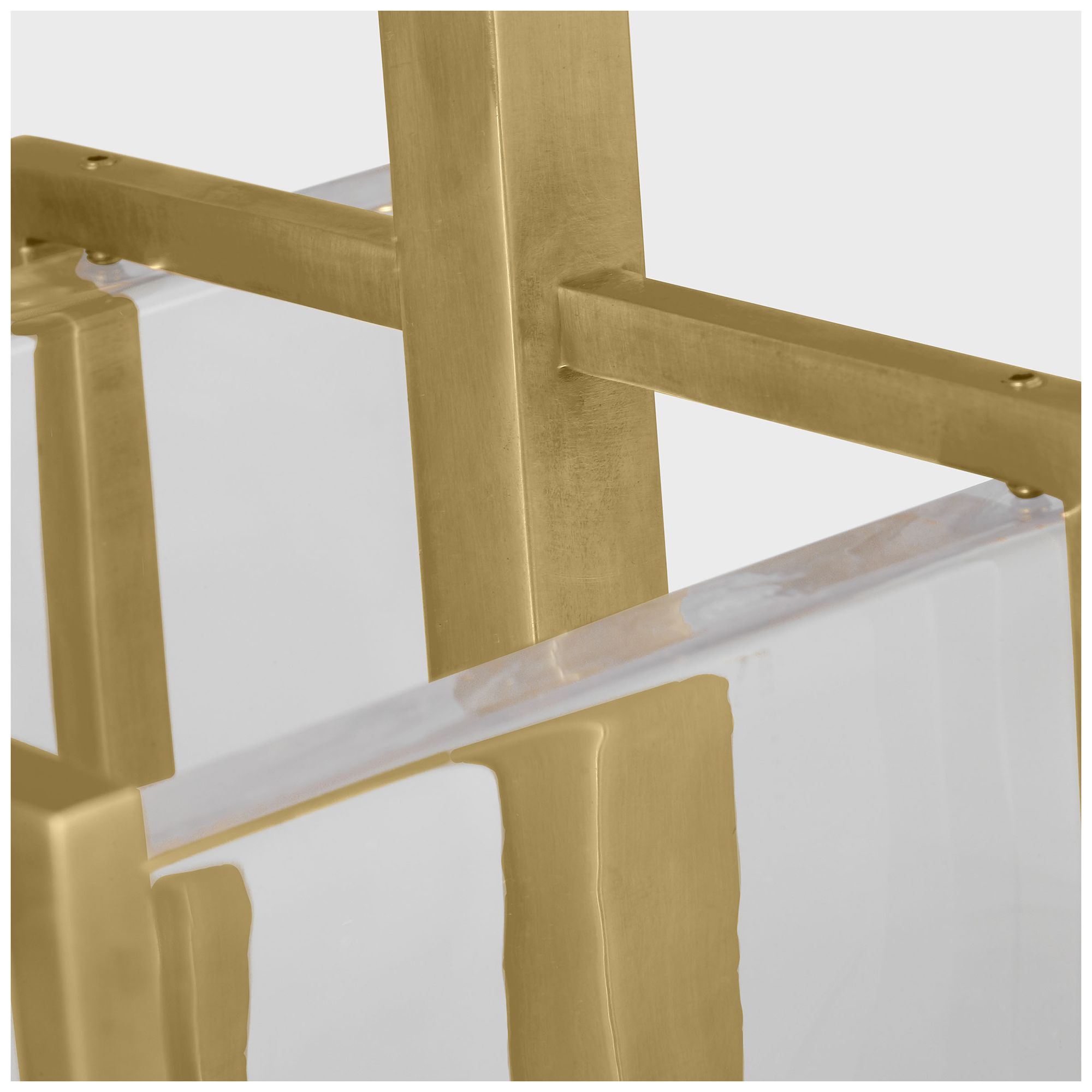 Image 4 Visual Comfort Modern 2700K LED 28 inch Brass and Chunky Glass Pendant more views